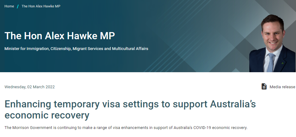 2022澳洲最新续签方案