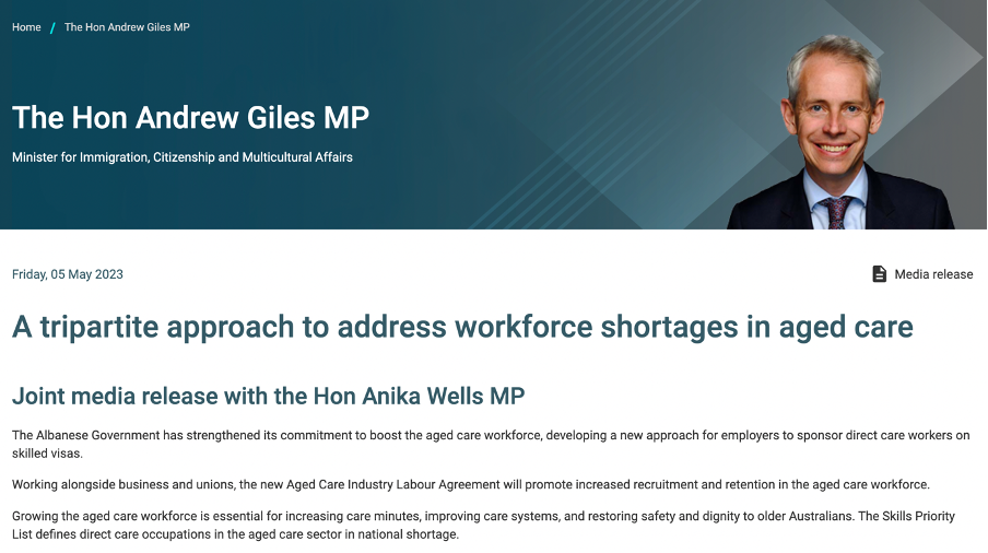 老年护理劳工协议